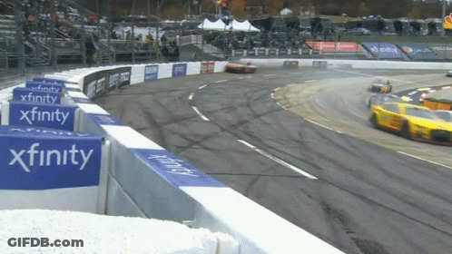 Race Track With Xfinity Sign GIF