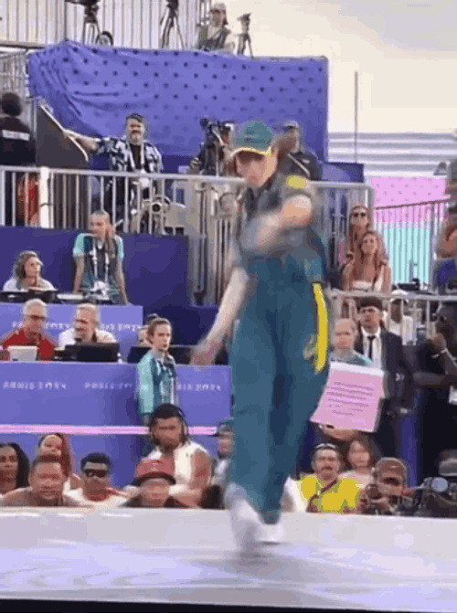 Rachael Gunn Breakin Warm Up GIF