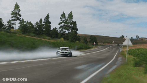 Racing Car Driving On Road GIF