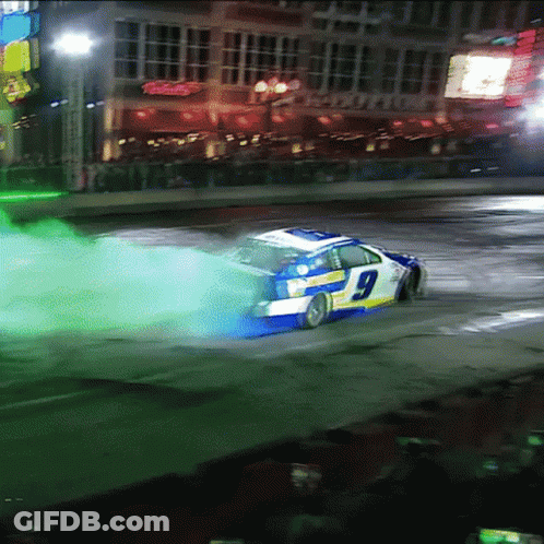 Racing Car Number 9 GIF