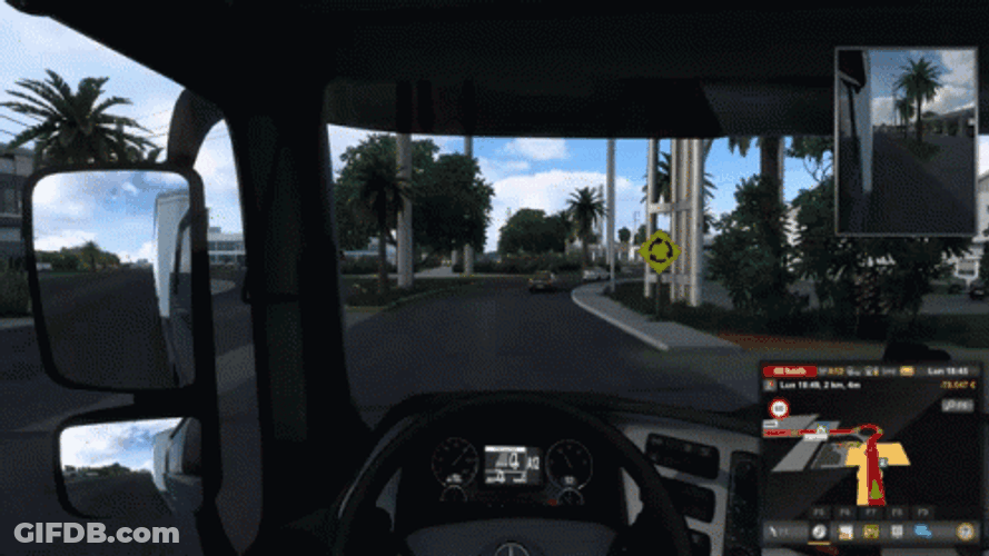 Racing Simulation With A Dump Truck GIF