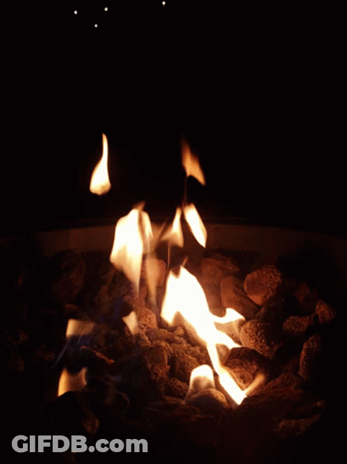 Radiant Campfire Night Sky GIF