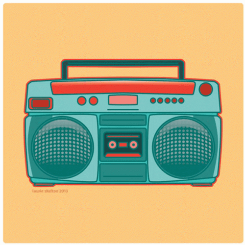 Radio On Orange Background GIF