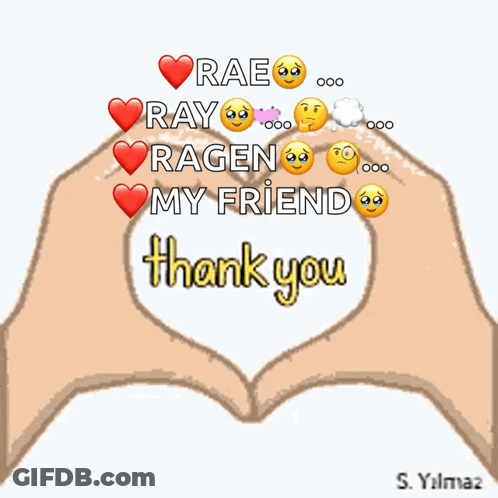 Rae Ray Ragen My Friend Thank You Written On A Heart GIF