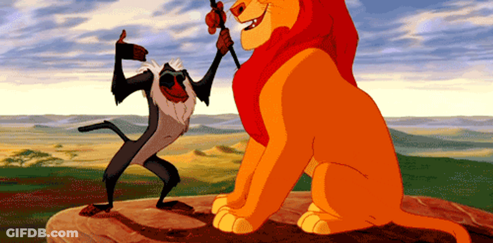 Rafiki Hugged Simba Very Tight GIF