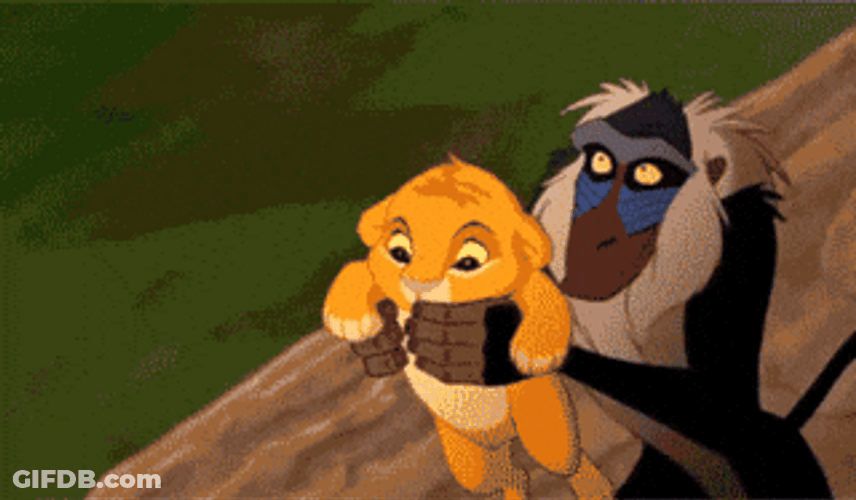 Rafiki Throwing Simba GIF