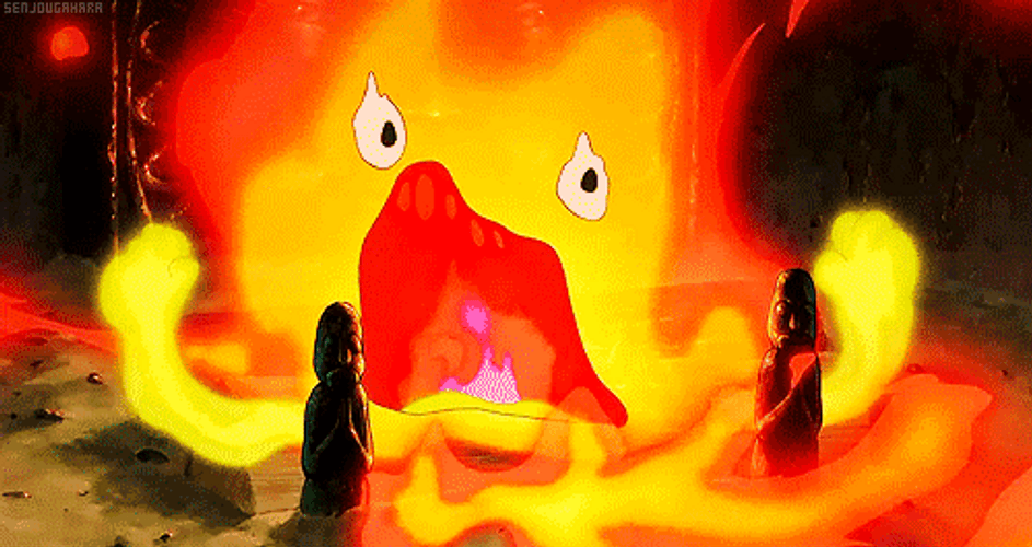 Rage Calcifer Howl's Castle GIF