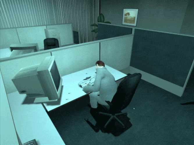 Rage Office Guy Cartoon Glitch GIF