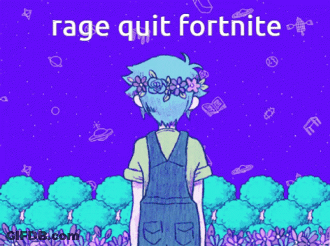 Rage Quit Fortnite Omori Anime GIF