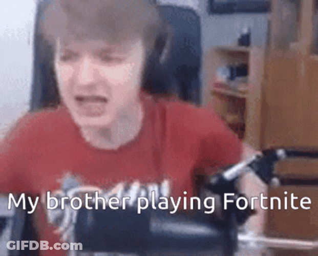 Rage Quit Frantic Movements Playing Fortnite Meme GIF