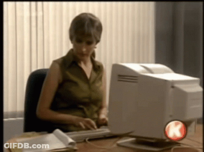Rage Quit Lady Typing Throwing Desktop GIF