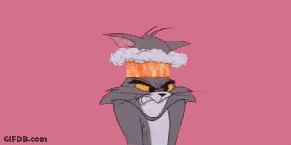 Rage Tom Cat Head Explosion GIF