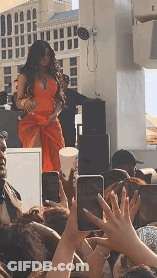 Raged Cardi B Throwing Microphone GIF