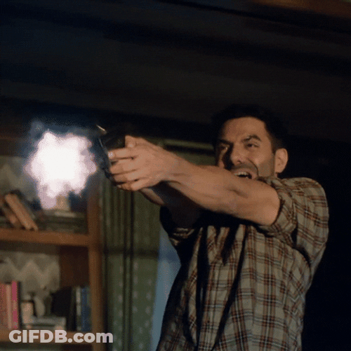 Raging Guy Gun Bad Aim GIF