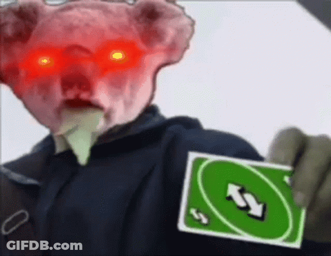 Raging Koala Uno Green Reverse Card GIF