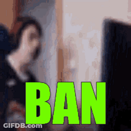 Raging Man Smashing Computer Ban Meme GIF