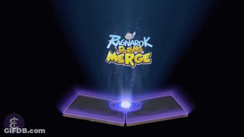 Ragnarok Merge Logo Coming Out Of Open Book GIF