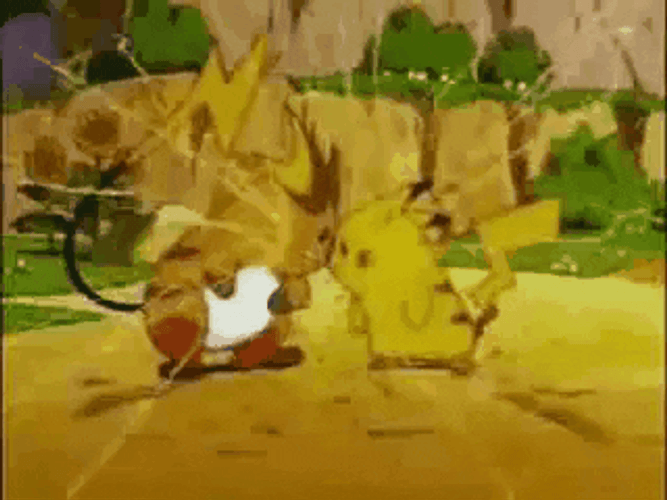 Raichu And Pikachu Releasing Electricity GIF