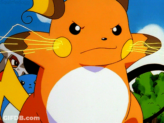 Raichu Releasing Electricity Through Its Cheeks GIF