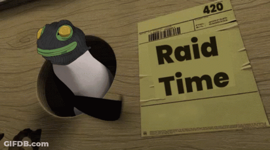 Raid Time Penguin GIF