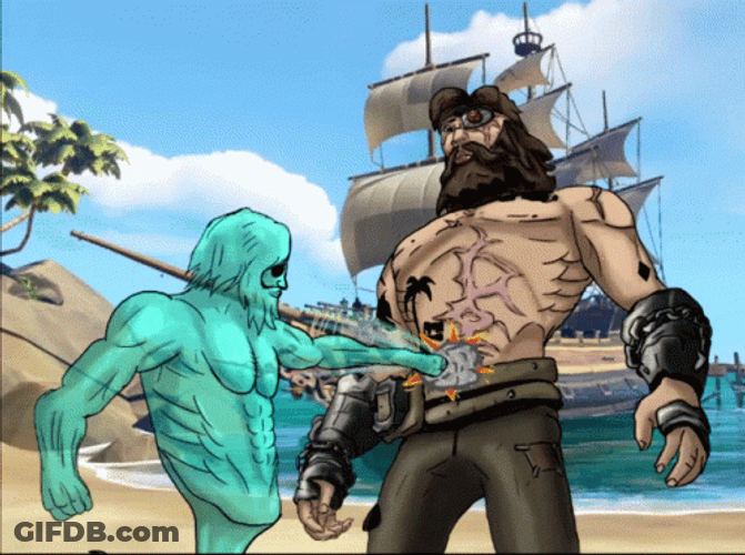 Raiden Punching Armstrong Ghost Pirate Version GIF