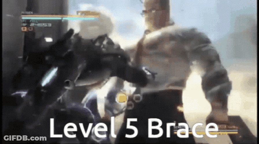 Raiden Punching Armstrong Level Five Brace GIF
