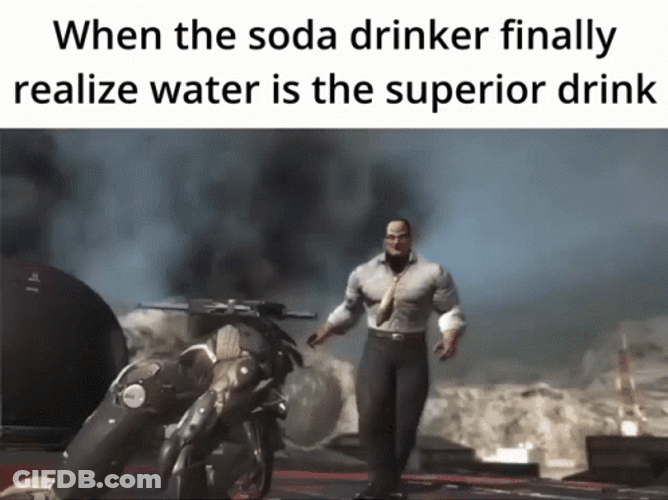 Raiden Punching Armstrong Soda Drink GIF