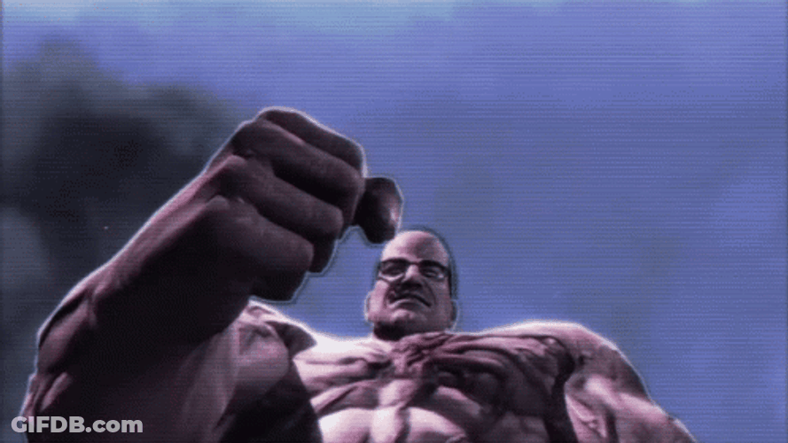 Raiden Punching Senator Armstrong Muscles GIF