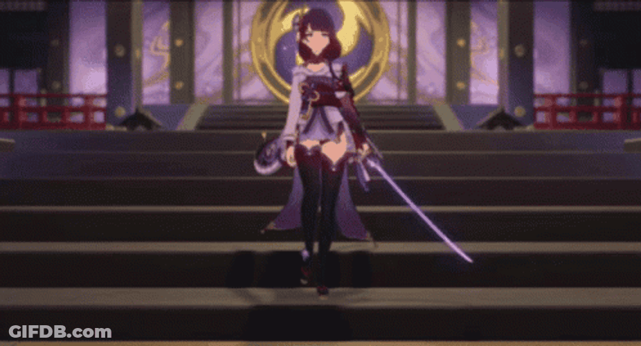 Raiden Shogun Wielding Weapon GIF