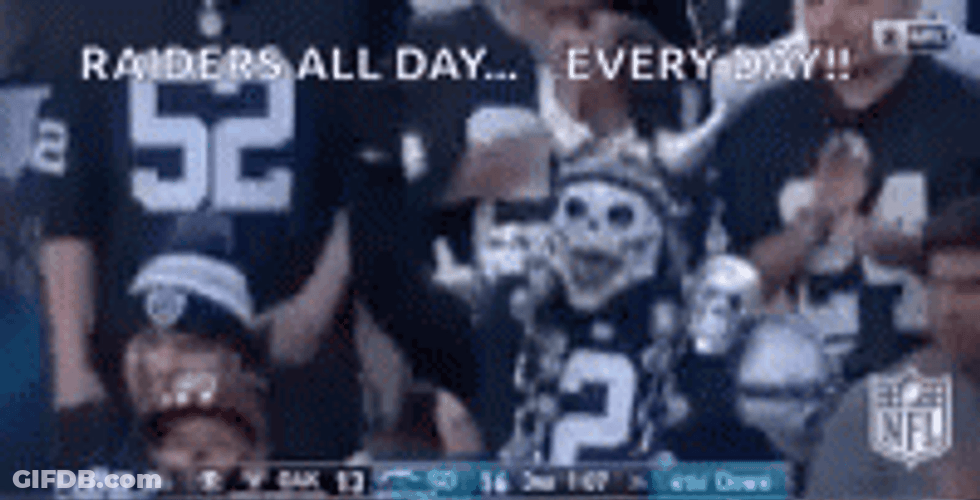 Raider Nation Skull Head Fan Cheering GIF
