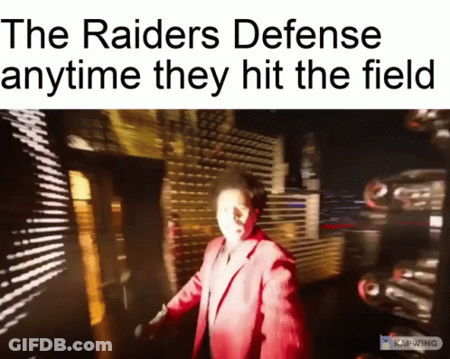 Raiders Defense Hitting The Field GIF