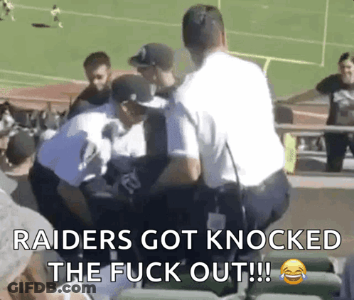 Raiders Fan Knocked Out Caption Raiders Got Knocked The Fuck Out GIF