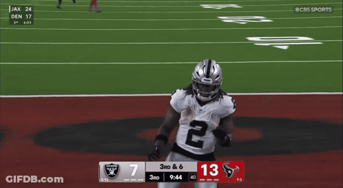 Raiders Football Player Running On Field GIF
