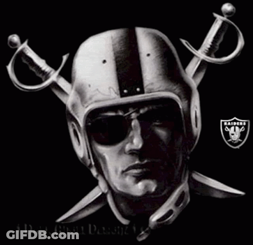 Raiders Logo Pirate Face On Shield Design GIF
