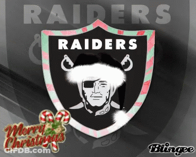 Raiders Logo With Santa Hat GIF