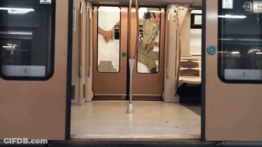 Railway Transit Automatic Door Closing GIF