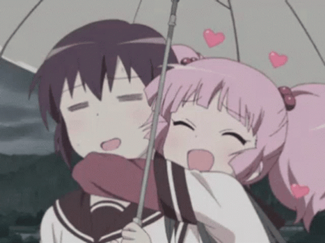 Rain Anime Girl Couple GIF