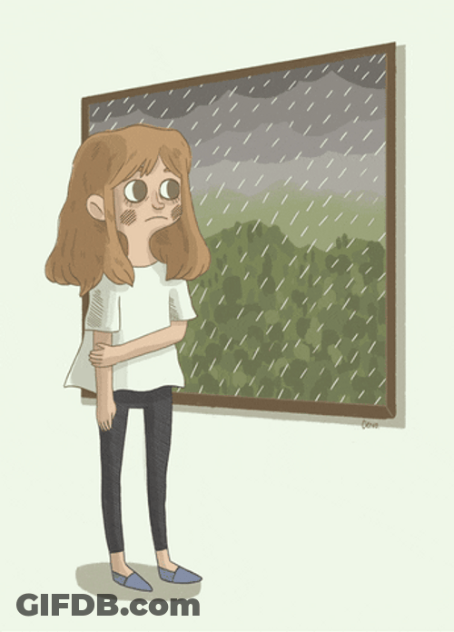 Rain Anime Girl In Window GIF