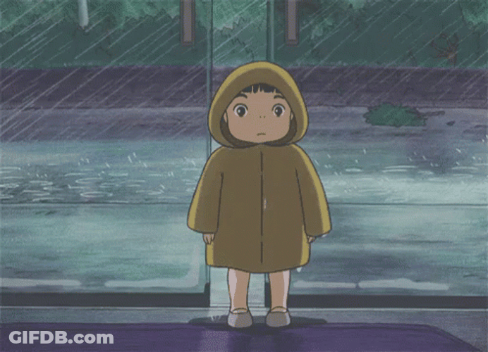 Rain Anime Lonely Child GIF
