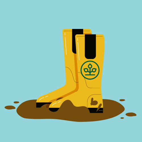 Rain Boots Stamping On Puddle Of Mud GIF
