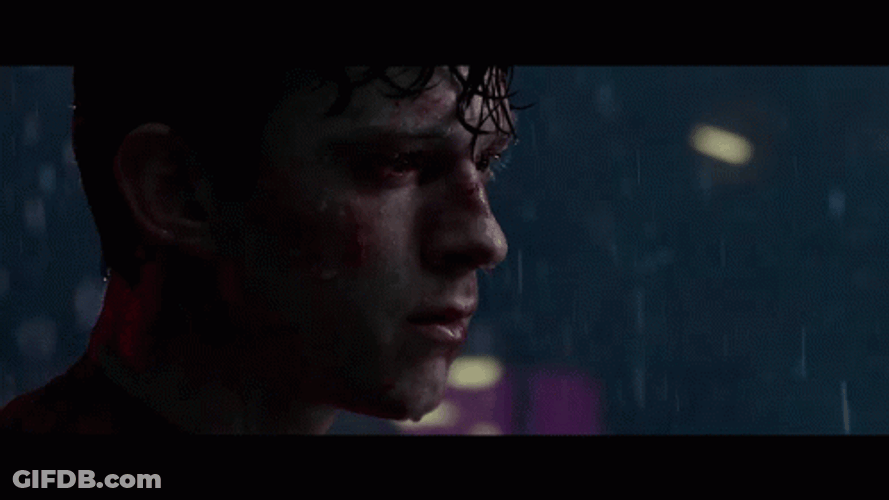 Rain Drenched Spider Man Movie Scene GIF