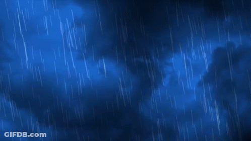 Rain Falling In Dark Blue Sky GIF