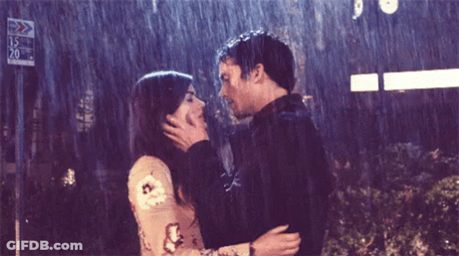 Rain Kiss Ezra And Aria GIF