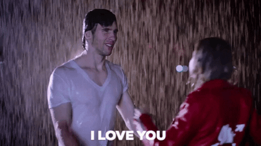 Rain Kiss I Love You GIF
