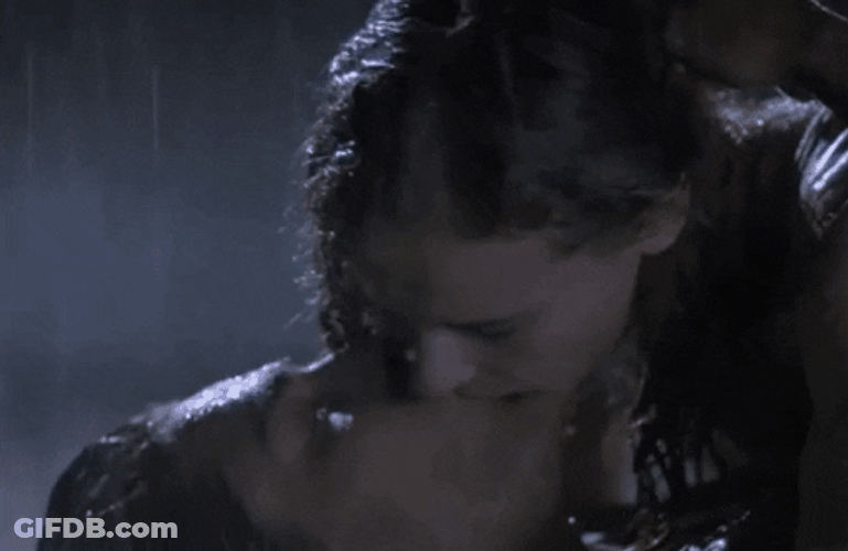 Rain Kiss Making Out Night Storm GIF