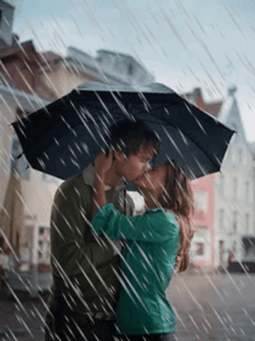 Rain Kiss Still Image Passionate GIF