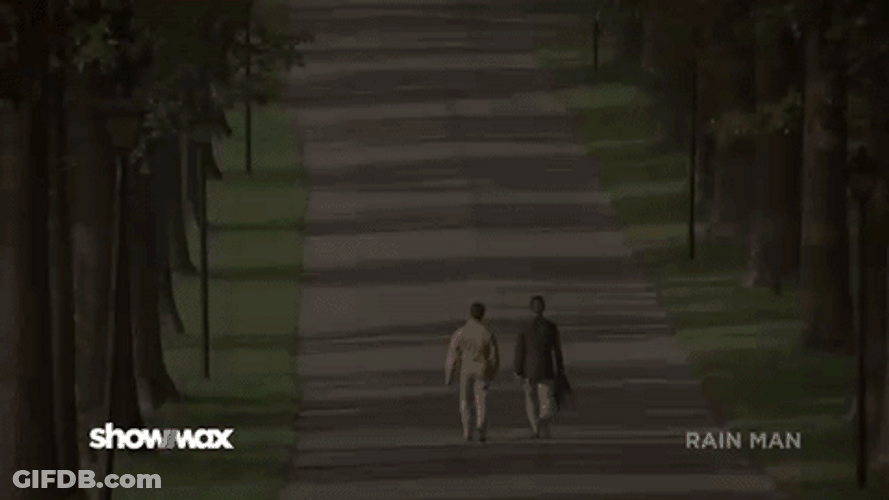 Rain Man Distin Hoffman Tom Cruise Walking GIF