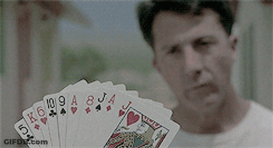 Rain Man Dustin Hoffman Reading Cards GIF