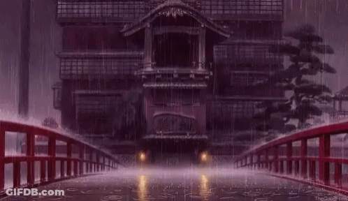 Rain Outside Building And Bridge GIF