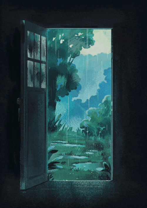 Rain Pixel Art GIF